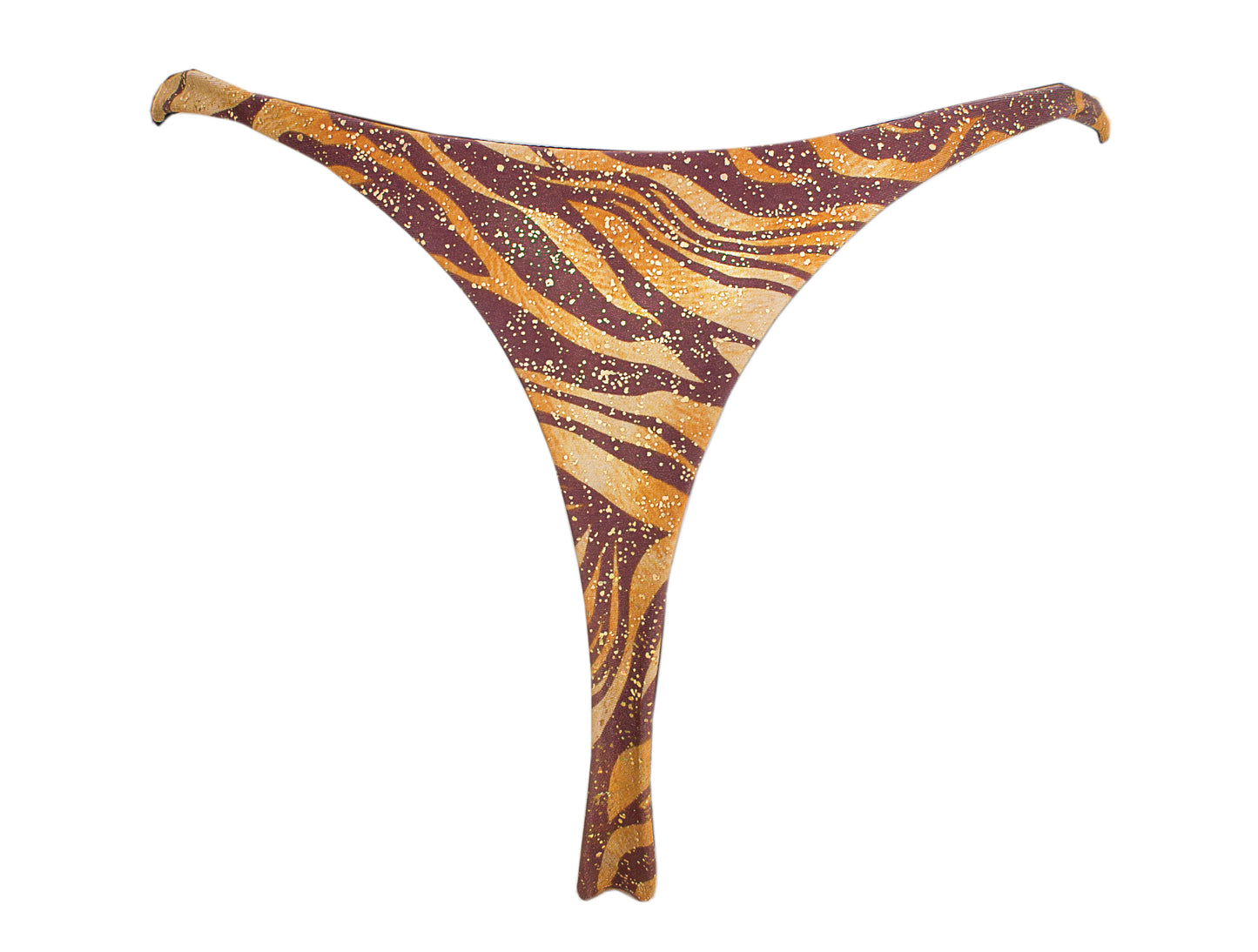 Tanga effetto nudo con stampa animalier glitter