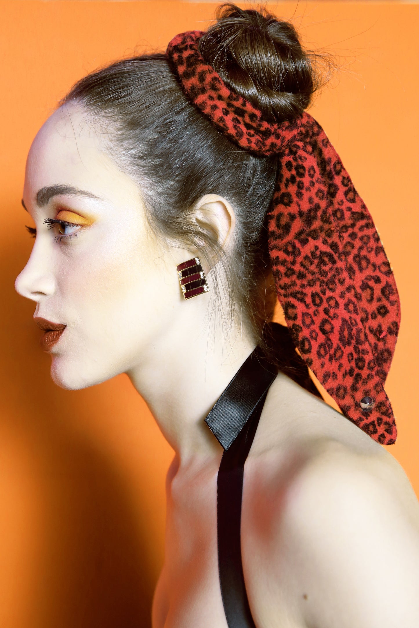 Scratch - Scrunchies con coda,  Rosso Fuoco