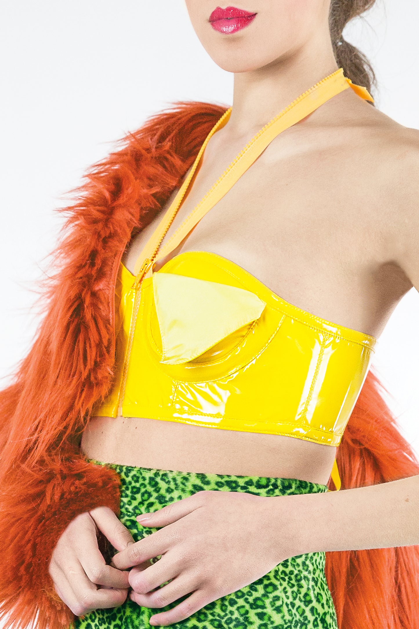 Vinyl yellow corset  -Patsy-